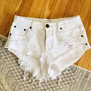 One Teaspoon white denim shorts